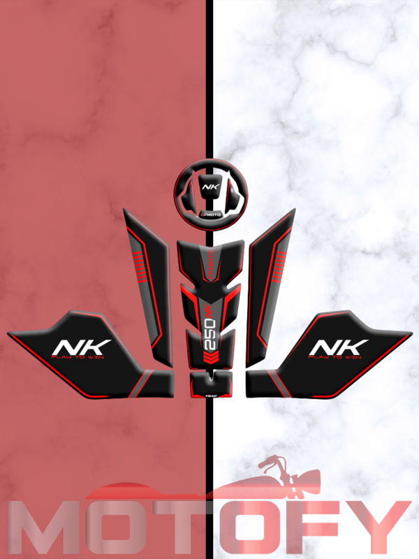 CF MOTO 250 NK TANK PAD SETİ KIRMIZI SİYAH - Image 1