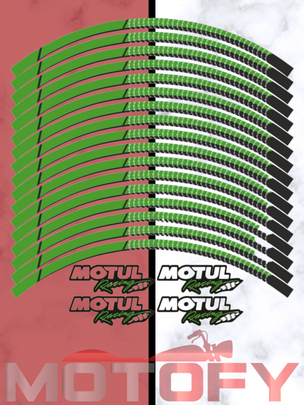MARKA MOTOSİKLET JANT ŞERİDİ TAKIMI YEŞİL-SİYAH - Image 1