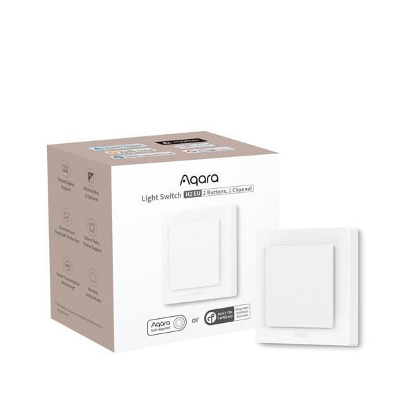 Aqara Akıllı Işık Anahtarı H2 2 Tuş-1 Kanal WS-K07D (Apple Home Destekli) - Image 1