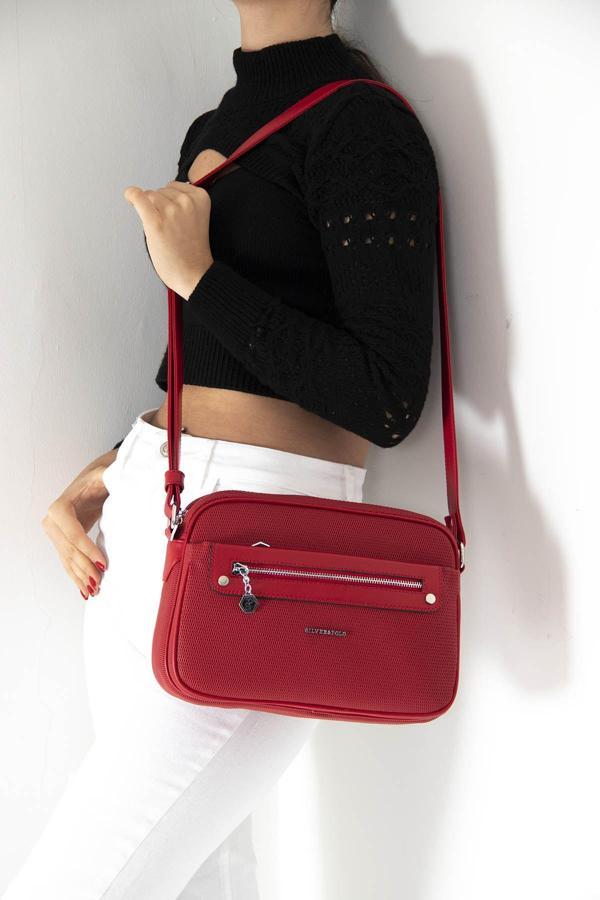 SİLVER POLO 753 Kadın Çapraz Çanta KIRMIZI/MAT KIRMIZI - Image 1