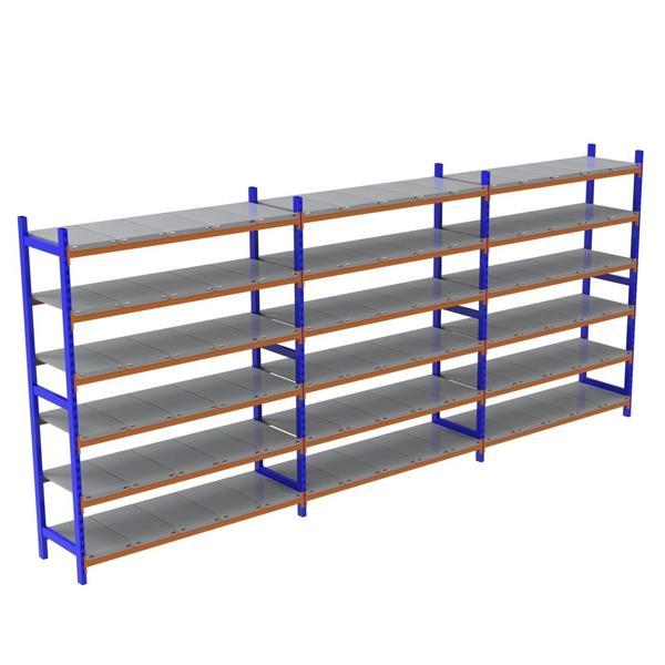 6 Katlı 3'lü Depo Rafı - 150-300 Kg Taşıma Kapasiteli Hafif Rack Raf - Image 1