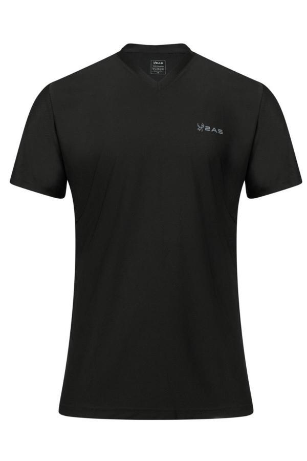 2AS Elba V Yaka T-shirt Siyah - Image 1