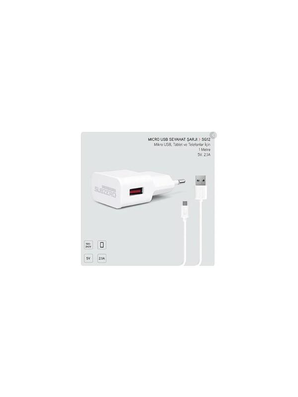 Subzero SG12 15W 3.1A USB to Micro Kablo Hızlı Şarj Cihazı Seti - Image 1