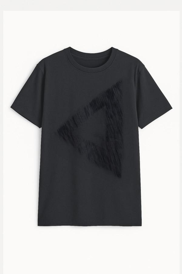 Erkek Rahat Kesim Bisiklet Yaka Baskılı Beyaz T-shirt - Image 1