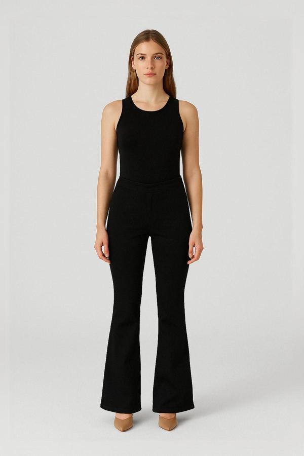 Kadın Skinny Fit Siyah Esnek Pantolon - Image 1