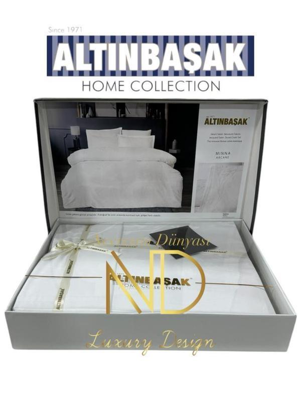 Altınbaşak Jakarlı Saten Çift Kişilik Nevresim Takımı Mınna Arcane - Image 1