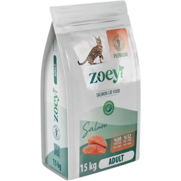 Zoey Somonlu Yetişkin Kedi Maması 15 KG - Image 1