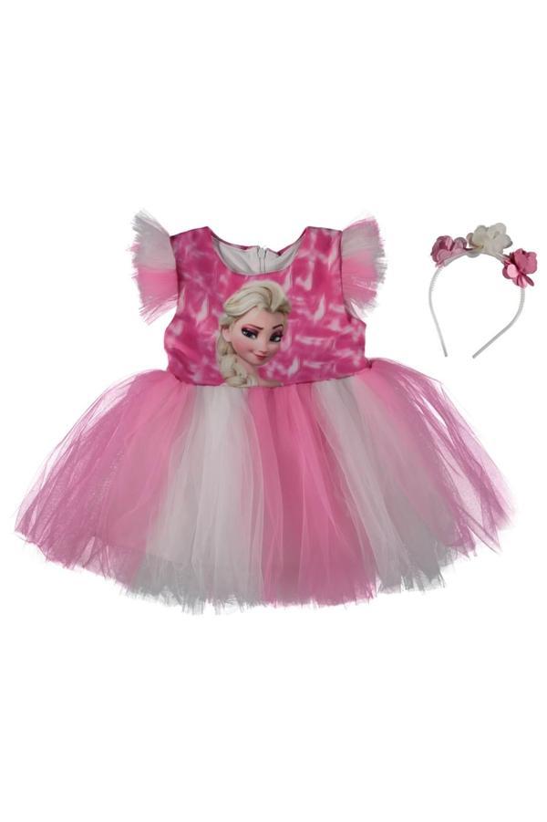 Elsa Baskılı  Kız Elbise 1/4 yaş - Image 1