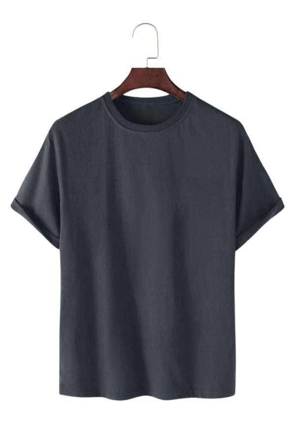 Ghassy Co. Unisex Normal Kesim Pamuklu Yumuşak Dokulu Bisiklet Yaka Basic Tişört - Image 1
