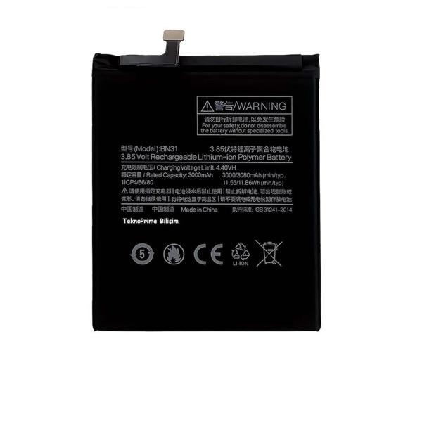 Xiaomi Mi A1 ile Uyumlu İthal Pil Batarya BN31 - Image 1
