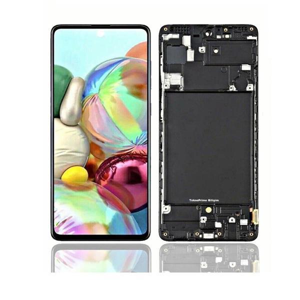 Samsung Galaxy A71 A715F ile Uyumlu Oled Ekran Dokunmatik Çıtalı Tam Ekran - Image 1