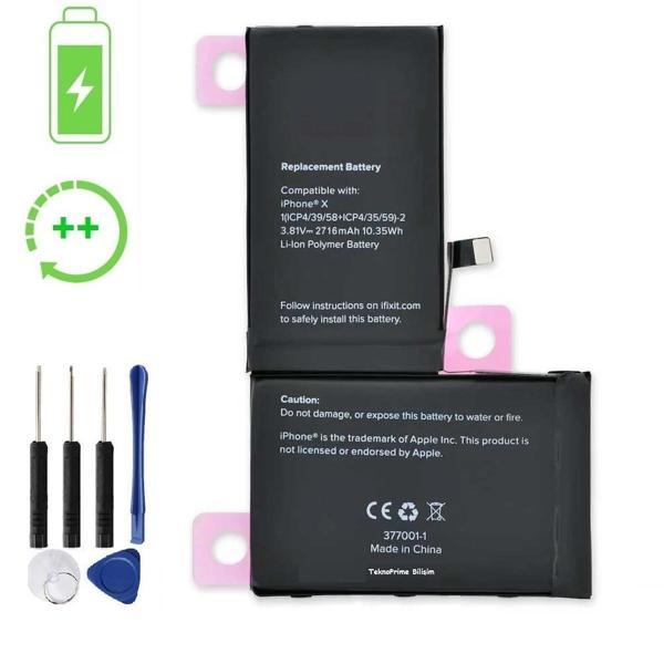 İphone X İle Uyumlu Güclendirilmis İthal Pil Batarya - Image 1