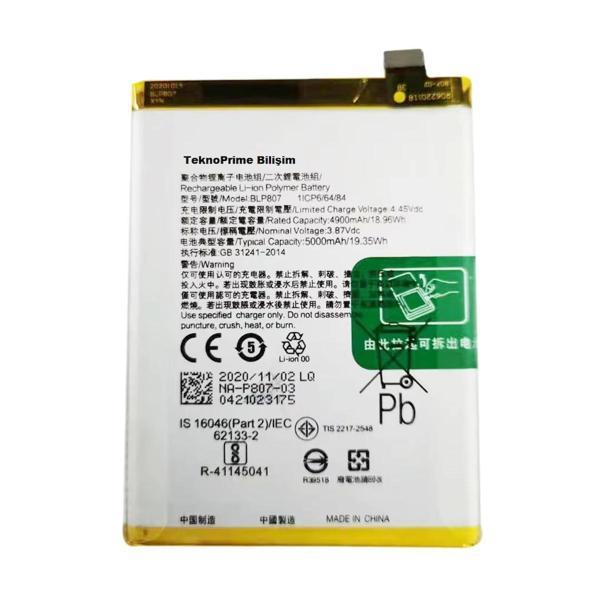 Realme 7 İle Uyumlu İthal Pil Batarya BLP807 - Image 1