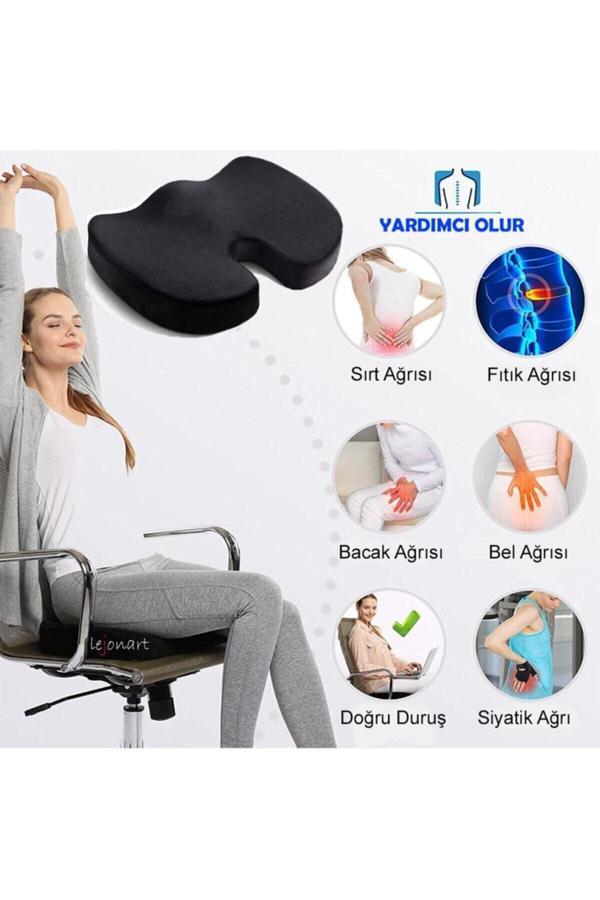 Baffhome  Ortopedik Oturma Simidi Koltuk Minderi Visko Kuyruk Sokumu Yastığı Yuvarlak - Image 1