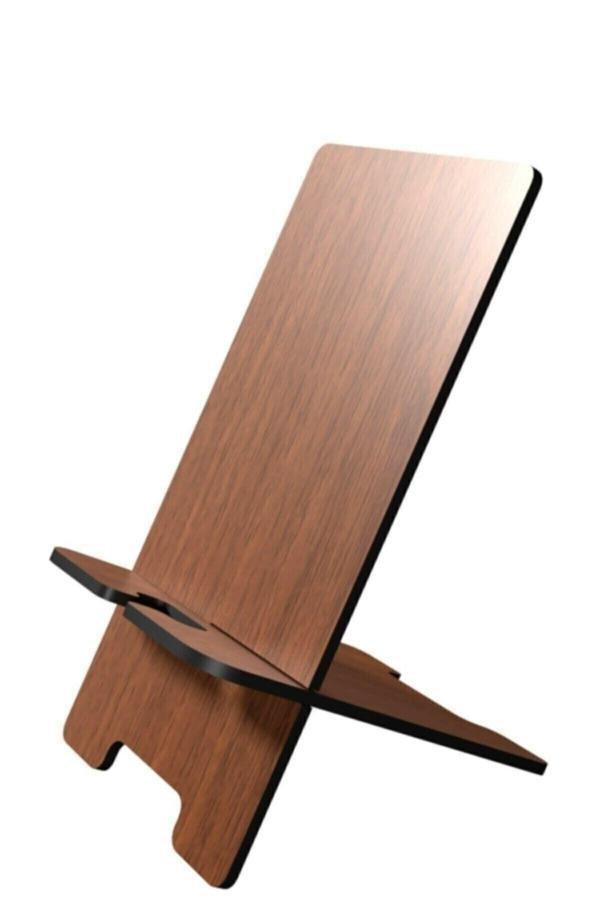 Baffhome Ahşap Masa Üstü Telefon/Tablet Tutucu Sabitleme Aparatı Tripot Masa Üstü Ahşap Organizer - Image 1