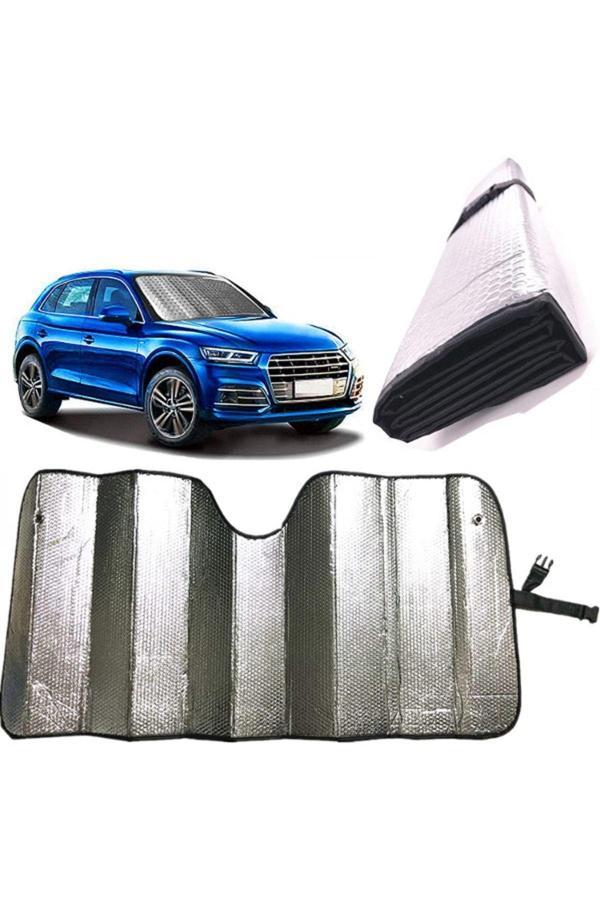 Baffhome Araba Ön Cam Güneşliği Uyumlu Balonlu Metalize Parlak Alüminyum Katlanabilir Oto Güneşlik (130X60Cm - Image 1