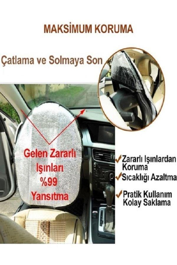 Baffhome Oto Direksiyon Güneşliği Araç Araba Direksiyon Kılıfı Koruma Örtüsü Güneşlik Gölgelik - Image 1