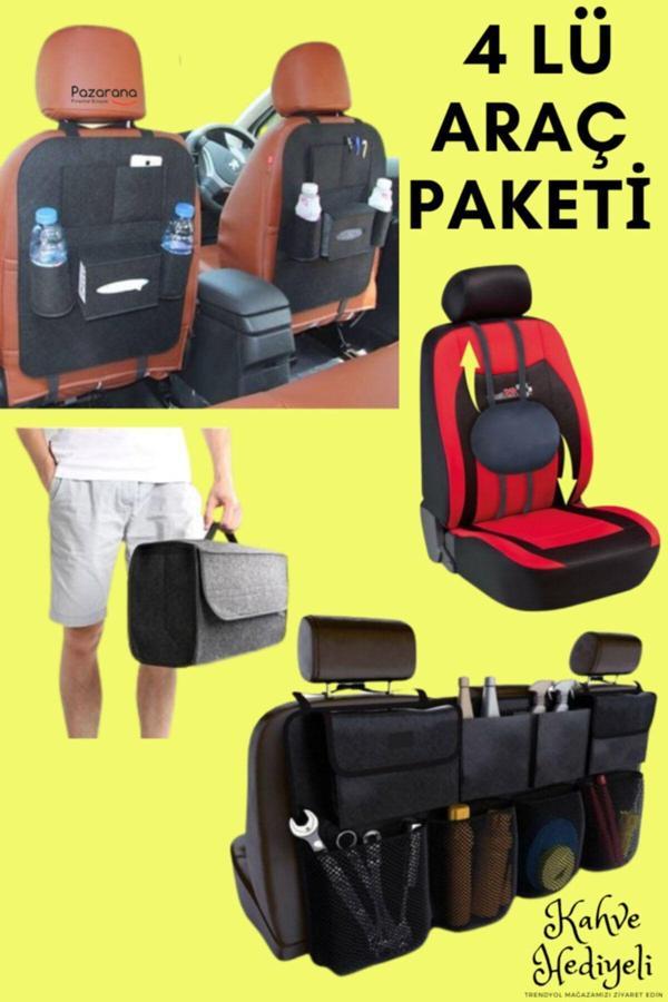 Baffhome Araç Konfor Paketi Bel Minderi Bagaj Düzenleme Koltuk Arkası Organizer Bagaj Çantası - Image 1