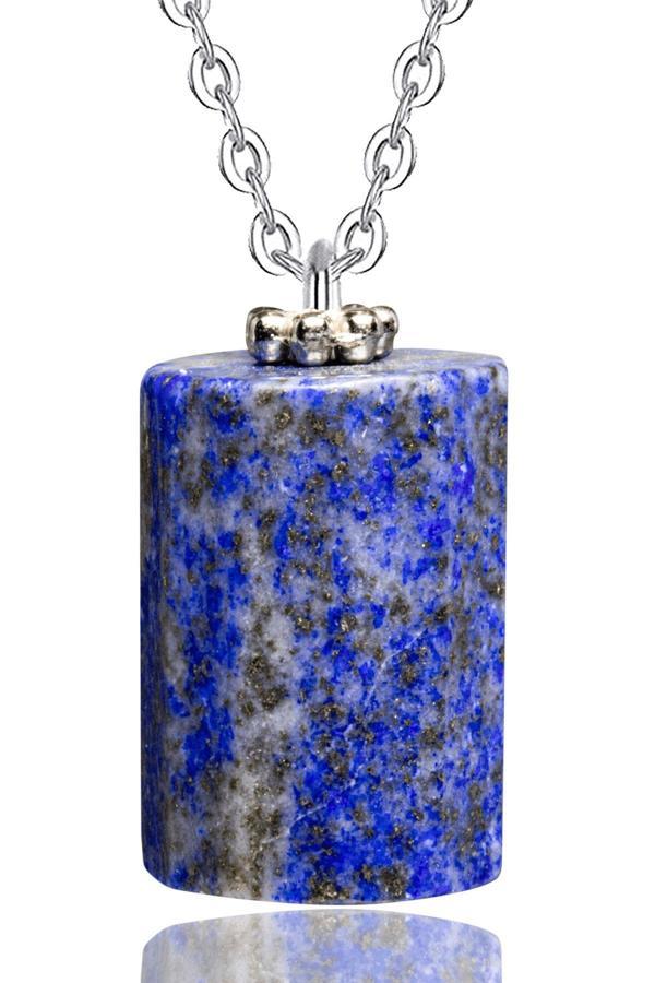 Sertifikalı Yüksek Kalite Fasetli Doğal Lapis Lazuli Taşı Kolye Doğal Mavi Renk 50 cm - Image 1