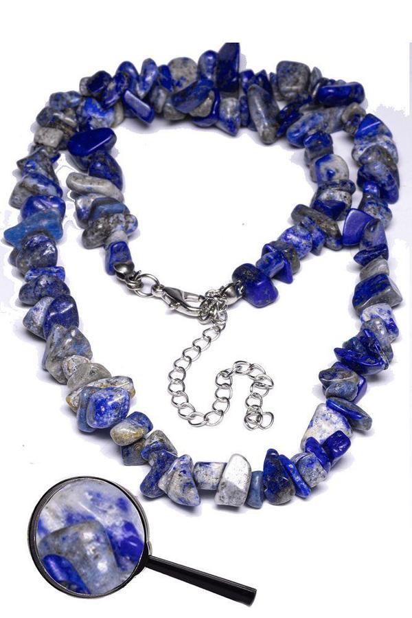 Sertifikalı Kırık Taşlı Aaa+ Lapis Lazuli Taşı Doğal Taş Kolye - Image 1