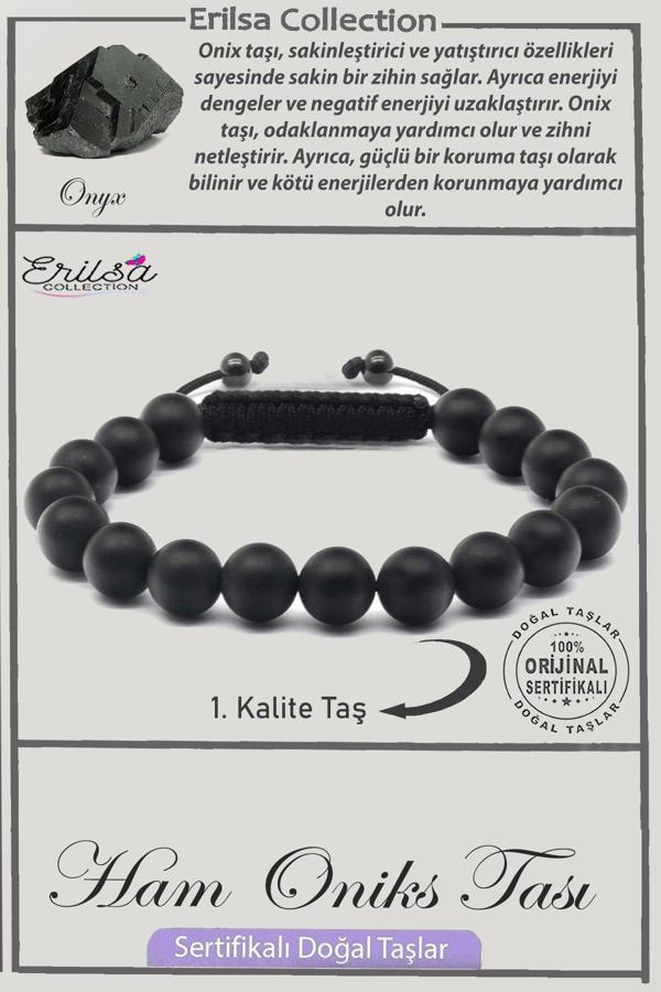 Sertifikalı Ham İşlenmemiş AAA+ Kalite Gerçek Oniks Taşı Bileklik - Image 1