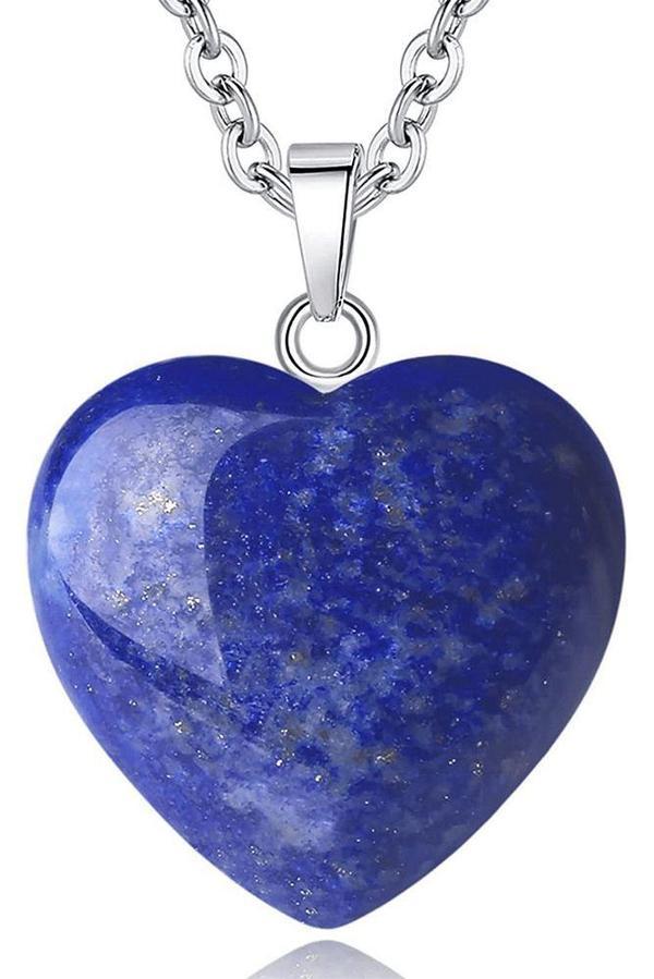 Sertifikalı Kalp Model Lapis Lazuli Taşı Kolye - Image 1