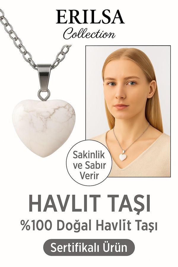 Sertifikalı Kalp Model Havlit Taşı Kolye – Zihin Sakinliği ve İçsel Huzur Taşı - Image 1
