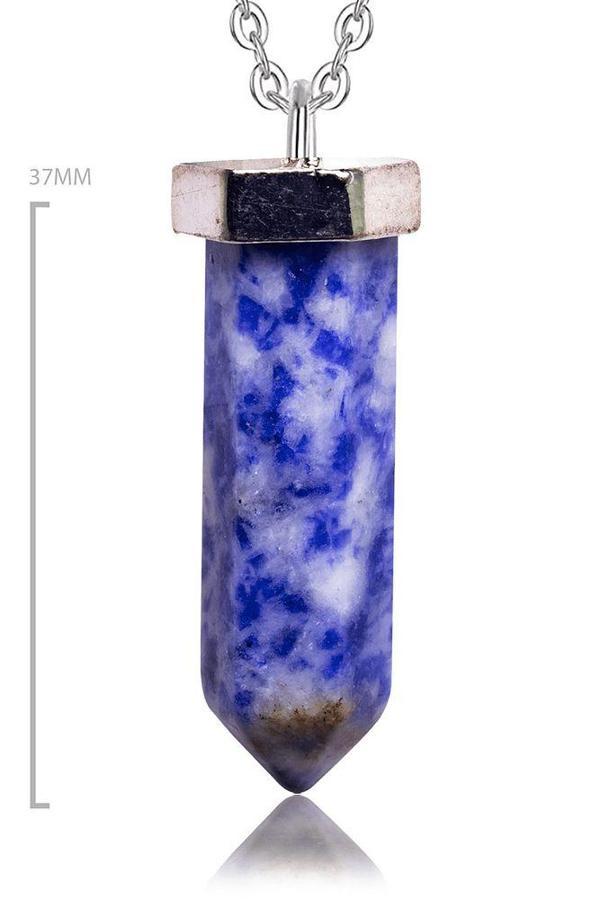 Sertifikalı Gerçek Çivi Model Doğal Lapis Lazuli Taşı Kolye - Tel Sargılı - Image 1