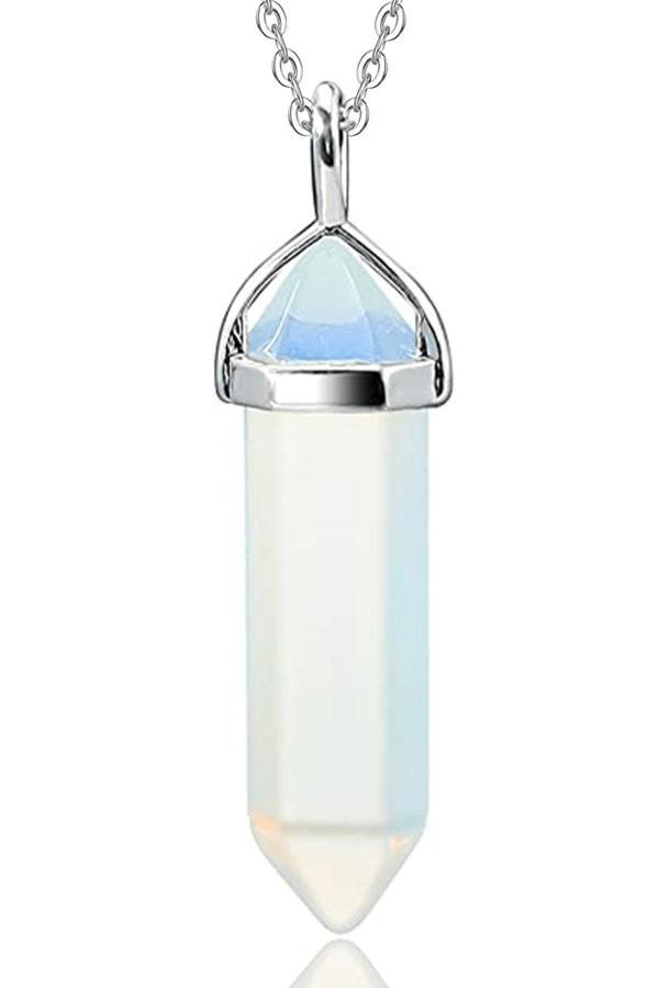 Sertifikalı Çivi Model Opal - Ay Taşı Kolye Doğal Şeffaf Renk 50 cm Kahverengi Renk 50 cm Beden - Image 1