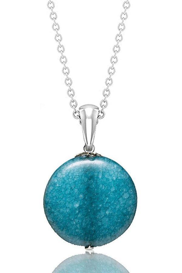 Sertifikalı Gerçek Mavi Akik Taşı Doğal Taş Kolye - 1.kalite - Image 1