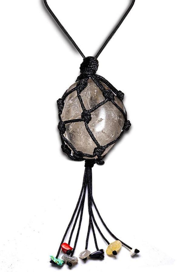 Sertifikalı Ayarlanabilir Doğal Rutil Kuvars Taşı 7 Çakra Kolye - Image 1