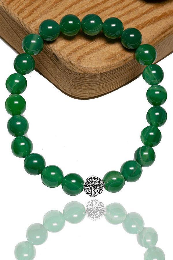 Sertifikalı Yeşim Taşı Bileklik - Gümüş Aparatlı - Image 1