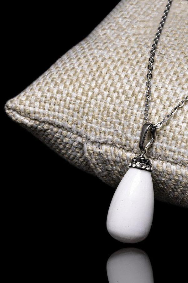 Sertifikalı Doğal Sedef Taşı Kolye (zirkon Taşlı) - Image 1