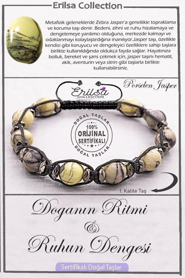 Sertifikalı AAA+ Kalite Doğal Porselen Jasper Taşı Bilekleklik - Doğanın Ritmi Ruhun Dengesi - Image 1