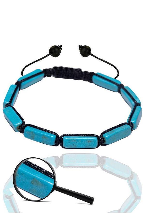 Sertifikalı Dikdörtgen Firuze - Turkuaz Taşı Bileklik - Image 1