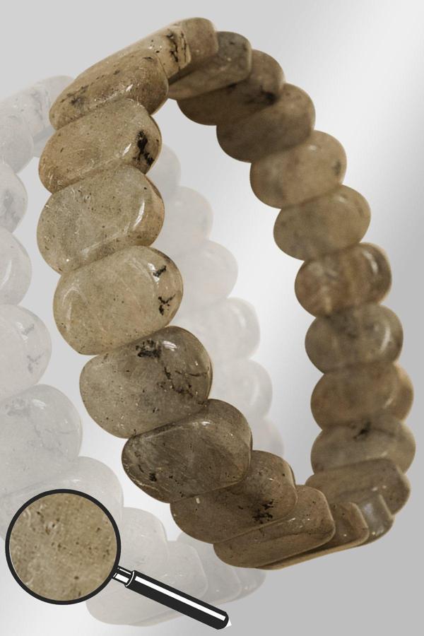 Sertifikalı Rolex Model AAA+ Gerçek Labradorit Taşı Bileklik - Image 1