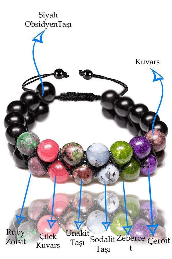 Sertifikalı Oğlak Burcu Doğal Taş Bileklik - Makrome - Image 1