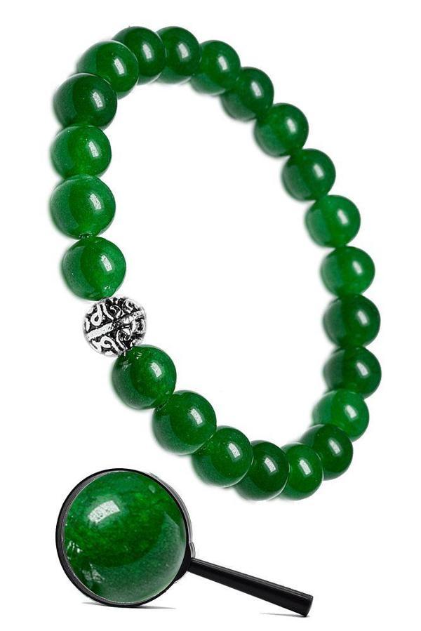 Sertifikalı Gerçek Koyu Yeşim Taşı Bileklik - 1.kalite - Image 1