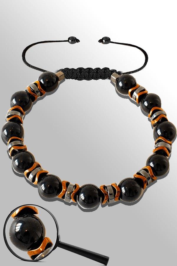 Sertifikalı Rose Hematitli 8 Mm Doğal Şungit (Shungite) Taşı Bileklik - Image 1