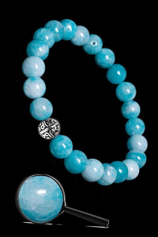 Sertifikalı Gümüş Aparatlı Doğal Amazonit Taşı Bileklik - Image 1