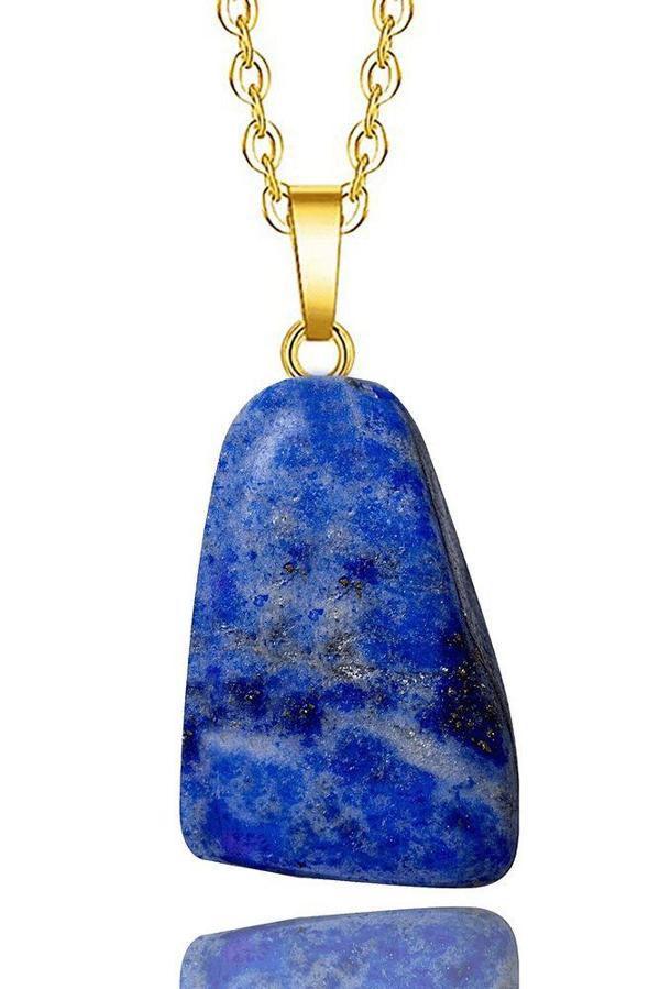 Sertifikalı Şekilsiz Doğal Lapis Lazuli Taşı Kolye - Image 1