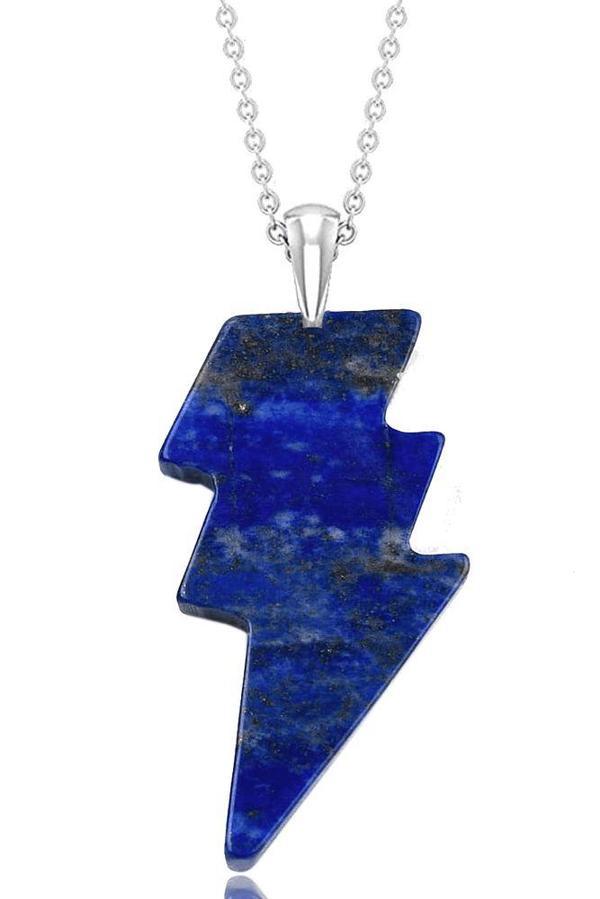 Sertifikalı Şimşek Model Lapis Lazuli Taşı Kolye - Aaa+ Kalite - Image 1