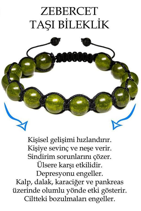 Sertifikalı Zebercet Taşı Bileklik - Makrome - Image 1