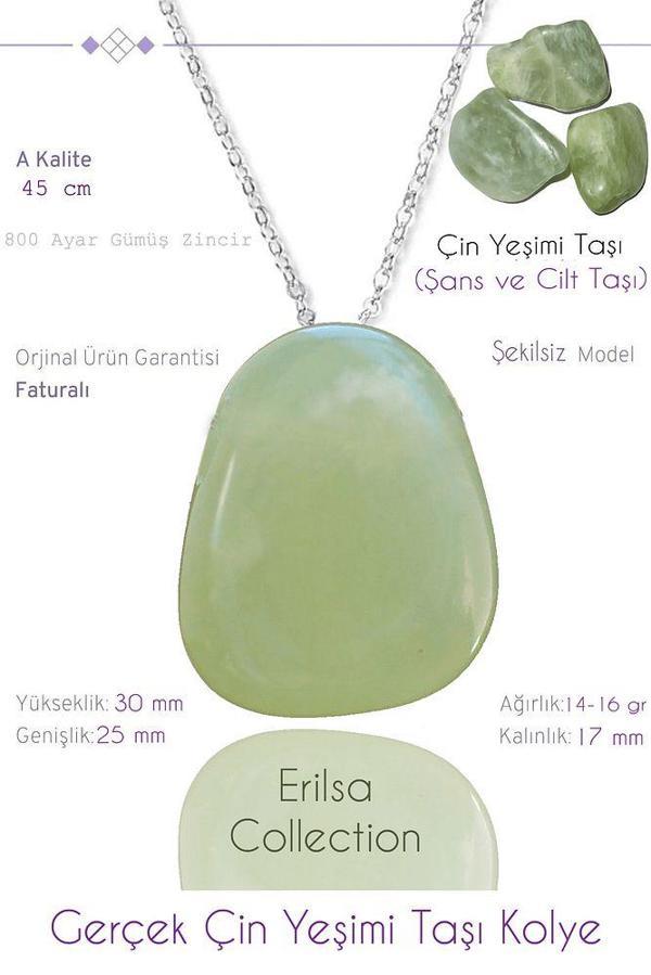 Sertifikalı Tımbıl Model Gerçek Çin Yeşimi Doğal Taş Kolye - Image 1