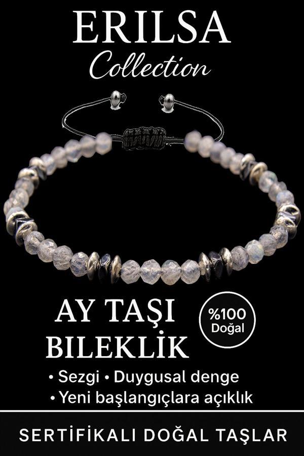 Sertifikalı Fasetli AAA+ Terahertz ve Ay Taşı Bileklik – İnce Model Sezgisel Güç  - Image 1