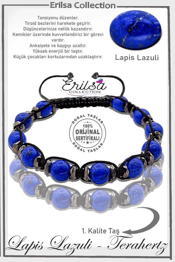 Sertifikalı Gerçek AAA+ Terahertz - Lapis Lazuli Taşı Bileklik- Ayarlamalı - Image 1