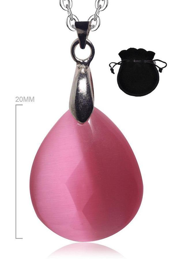 Sertifikalı Gerçek Fasetli Doğal Pembe Kuvars Taşı Kolye - Image 1