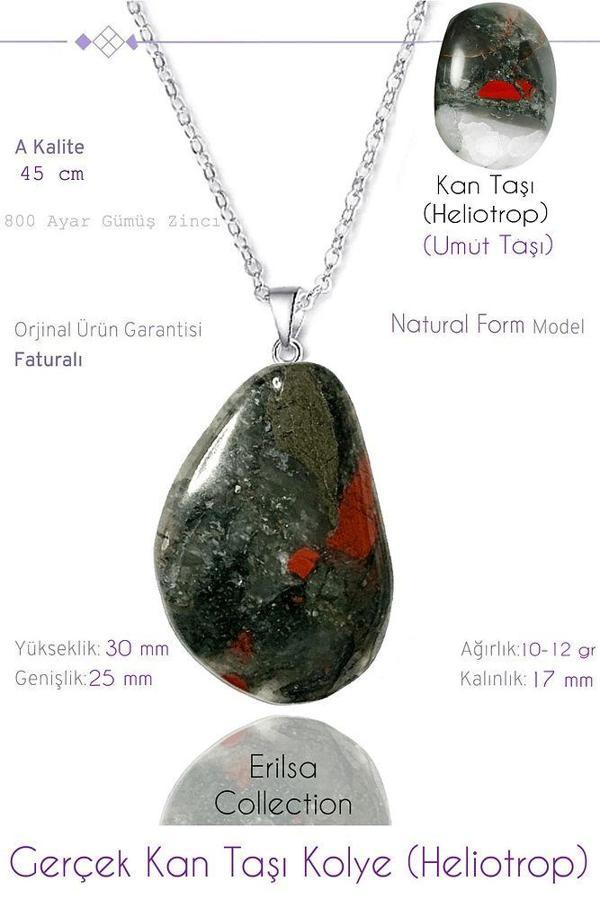 Sertifikalı Tımbıl Model Gerçek Kan Taşı Kolye - Image 1