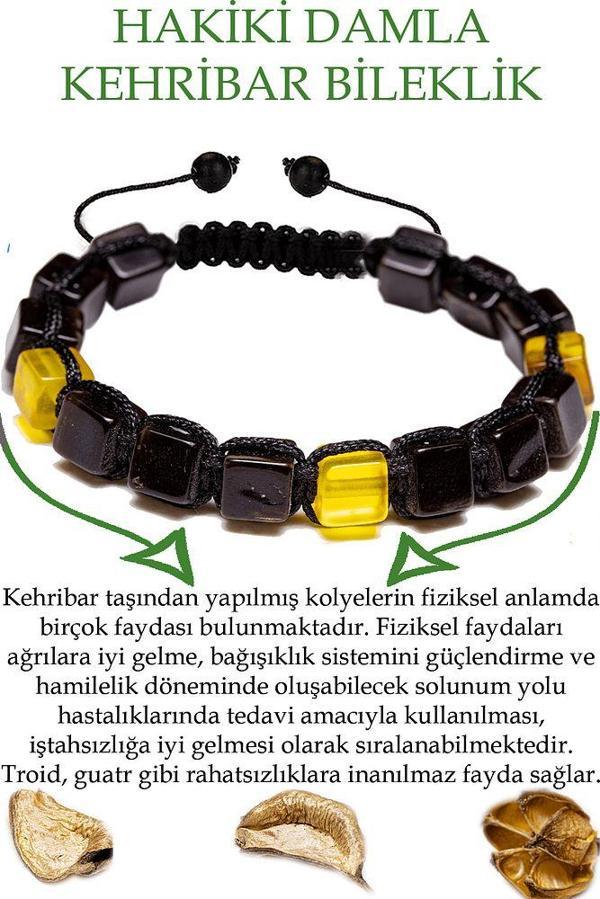 Sertifikalı Üretici Sertifikalı Küp Kesim Bordo Sarı Doğal Damla Kehribar Bileklik - Image 1