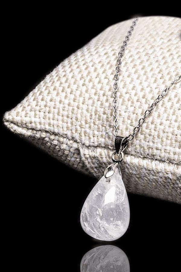 Sertifikalı Doğal Kristal Kuvars Taşı Kolye (gümüş Aparatlı) - Image 1